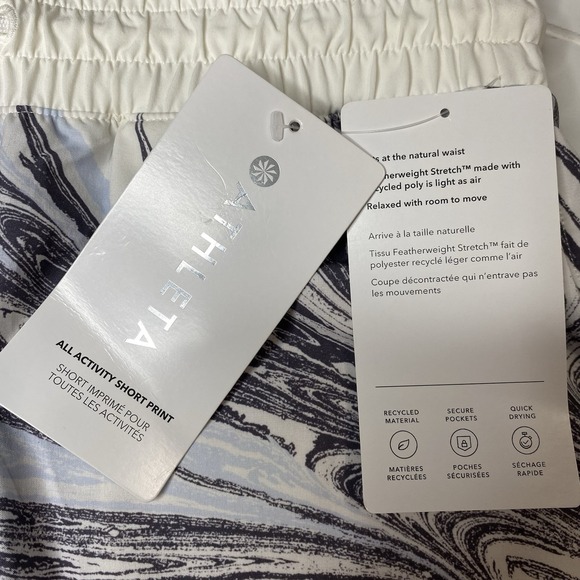 Athleta All Activity Short Womens Size XS Swirl Print White Blue Gray - Picture 11 of 13